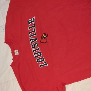 CHAMPION LOUISVILLE CARDINALS RED MASCOT SHORT SLEEVE T SHIRT